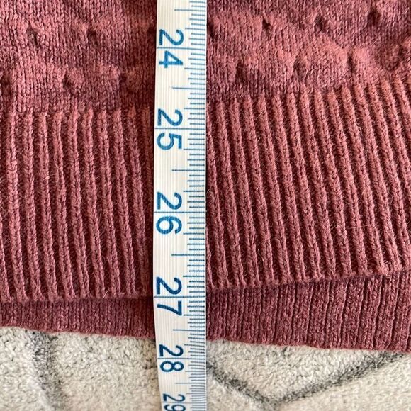 LOFT Womens Cardigan Sweater Open Front Pocket Ribbed Knit Rose Pink Size XS - Picture 7 of 7